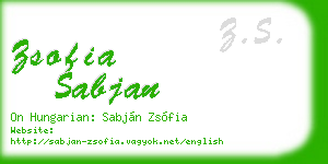 zsofia sabjan business card
