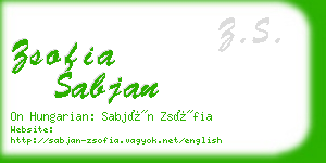 zsofia sabjan business card